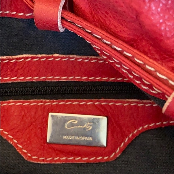 Red, soft leather hobo purse - Picture 5 of 6